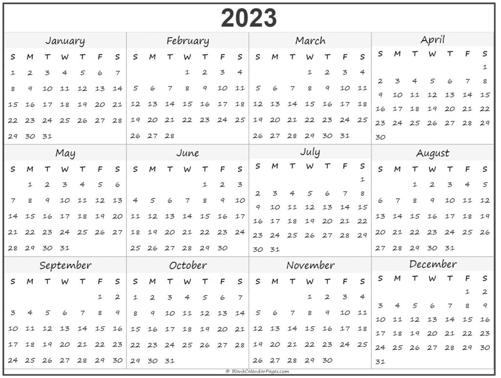 2023 Calendar Templates And Images 2023 Calendar Pdf Word Excel