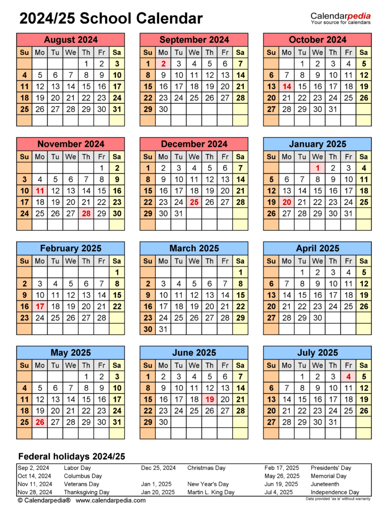 2024 And 2025 Calendar With Holidays