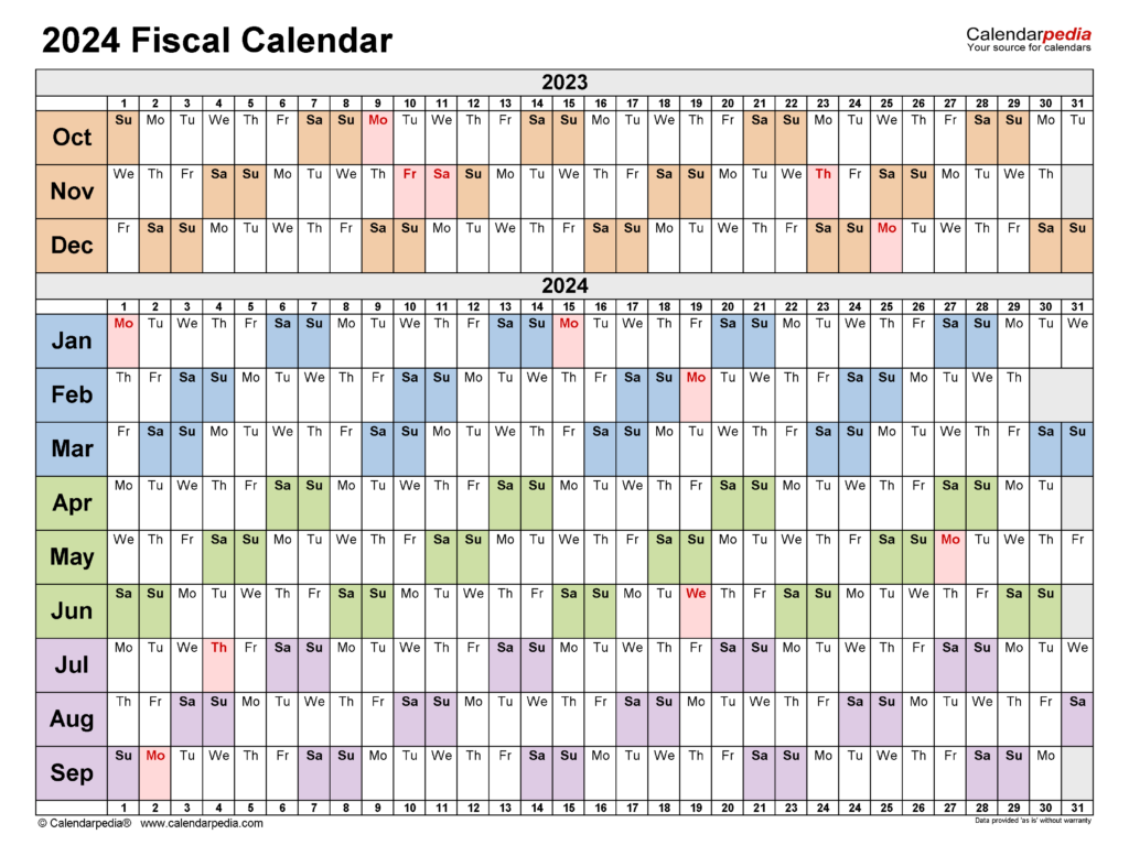 2024 Fiscal Calendar Printable