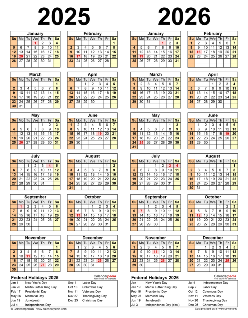 2025 2026 Printable Calendar Plan Your Year With Ease List Of Disney