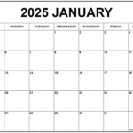 2025 Blank Calendar January Free Online Adah Kylila