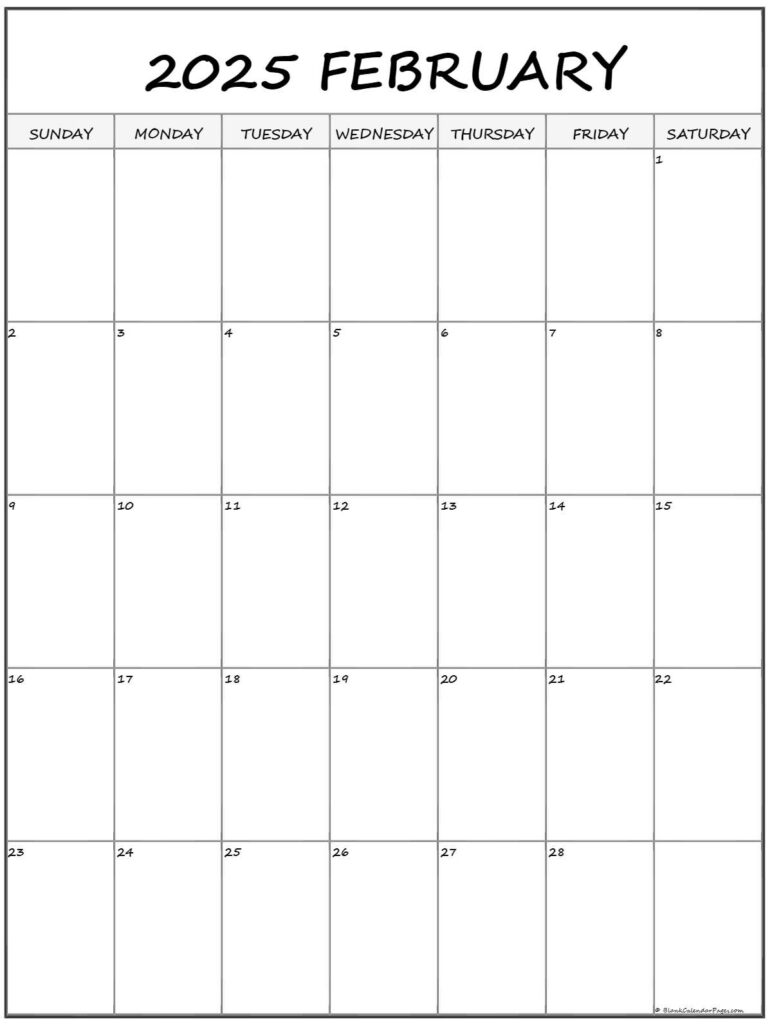 2025 February Calendar Printable Images Free Full Page Size Brena Clareta