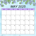 2025 May Calendar Printable Free Images Printable Bess Marion