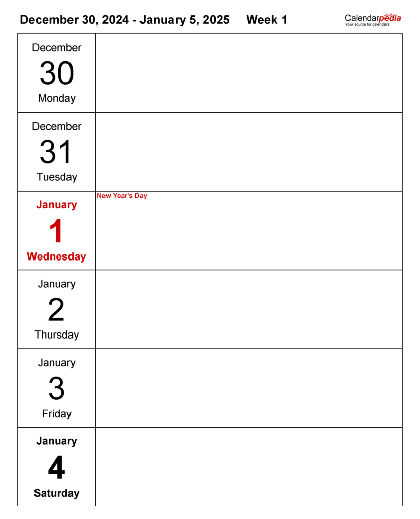 2025 Weekly Calendar Printable Pdf Download Google Ola Lauryn