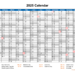 Annual 2025 Calendar On One Page Kyle Shandy