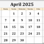 April 2025 Calendar Free Printable Vrogue co