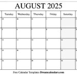 August 2025 Calendar Free Printable With Holidays And Observances