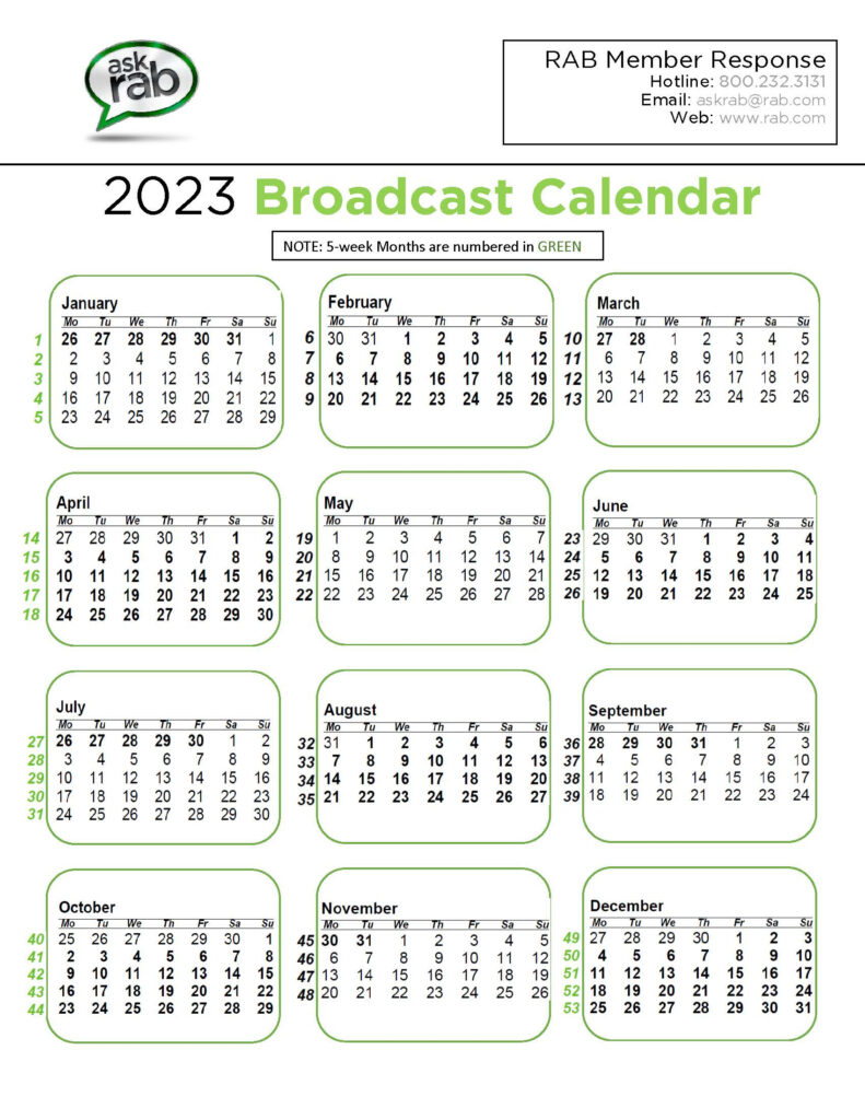 Broadcast Calendar 2023 And 2024 Printable 2024 Printable Calendar