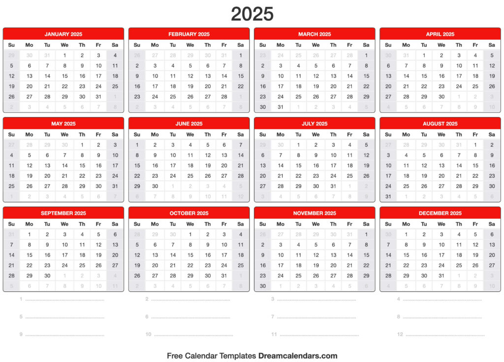 Calendar 2021 2025 Ten Year Calendar 2018 2019 2020 2021 2022 