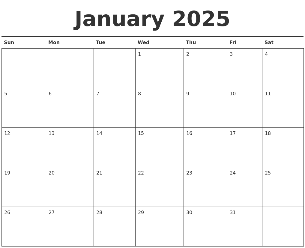 Cute January 2025 Printable Calendar Free Alma Lyndel