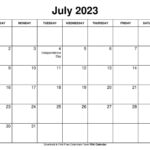 Free Printable Calendar July 2023 Wiki Printable Templates Free