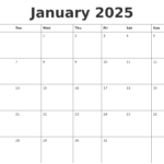 January 2025 Weekly Calendars