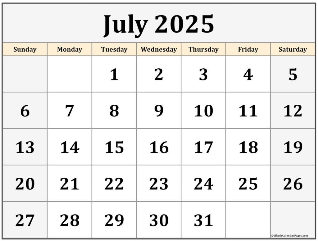 July 2025 Calendar A Comprehensive Overview Calendar 2025 August Month