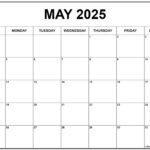 May 2025 Calendar Free Printable Calendar