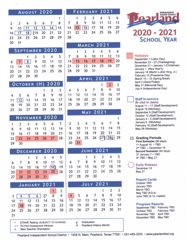 Pearland Isd Calendar 2024 2025 Printable Calendars AT A GLANCE