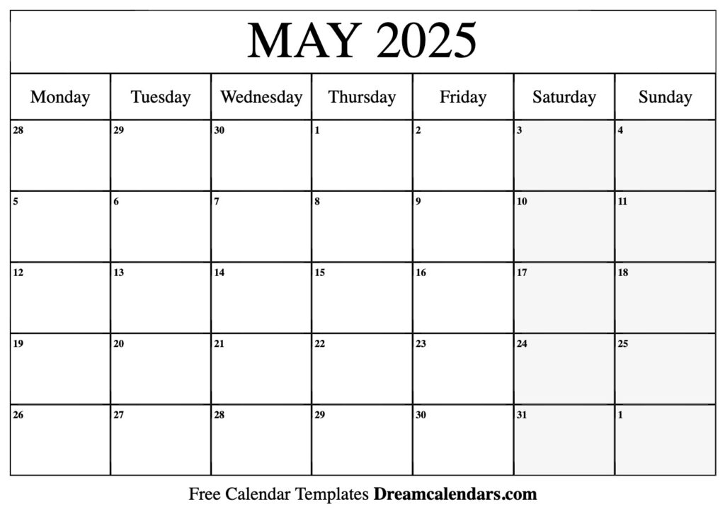 Pretty May 2025 Calendar Ami Jackelyn