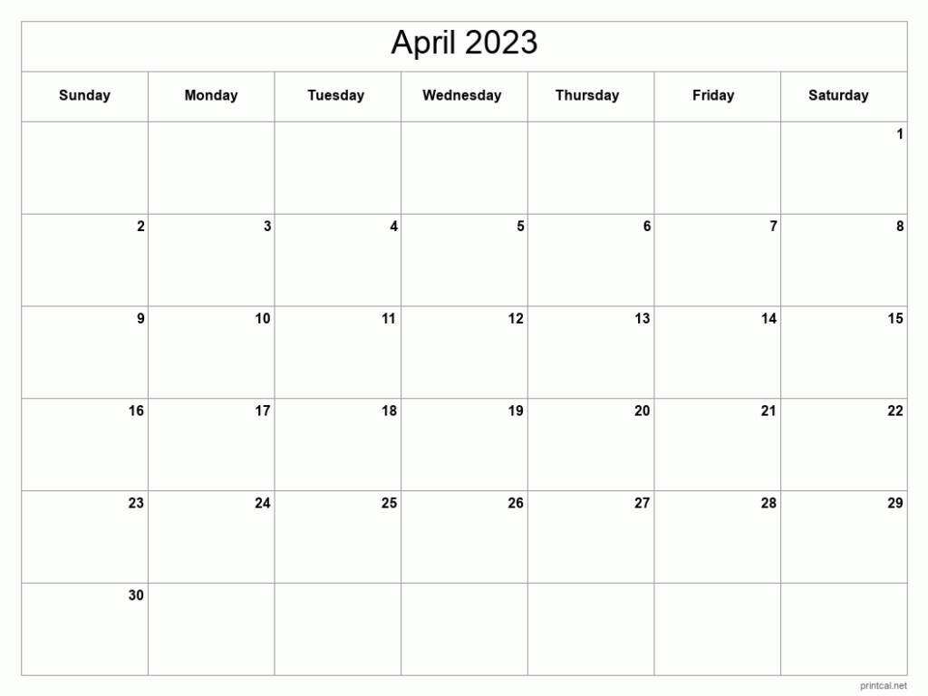 Printable Calendar For April 2023 Get Your Hands On Amazing Free