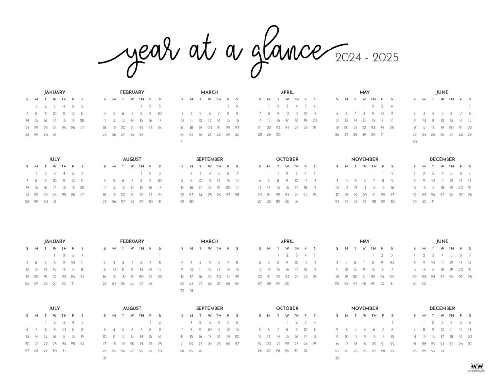 2024 2025 Calendar At A Glance Printable Calendar February Calendar 2024