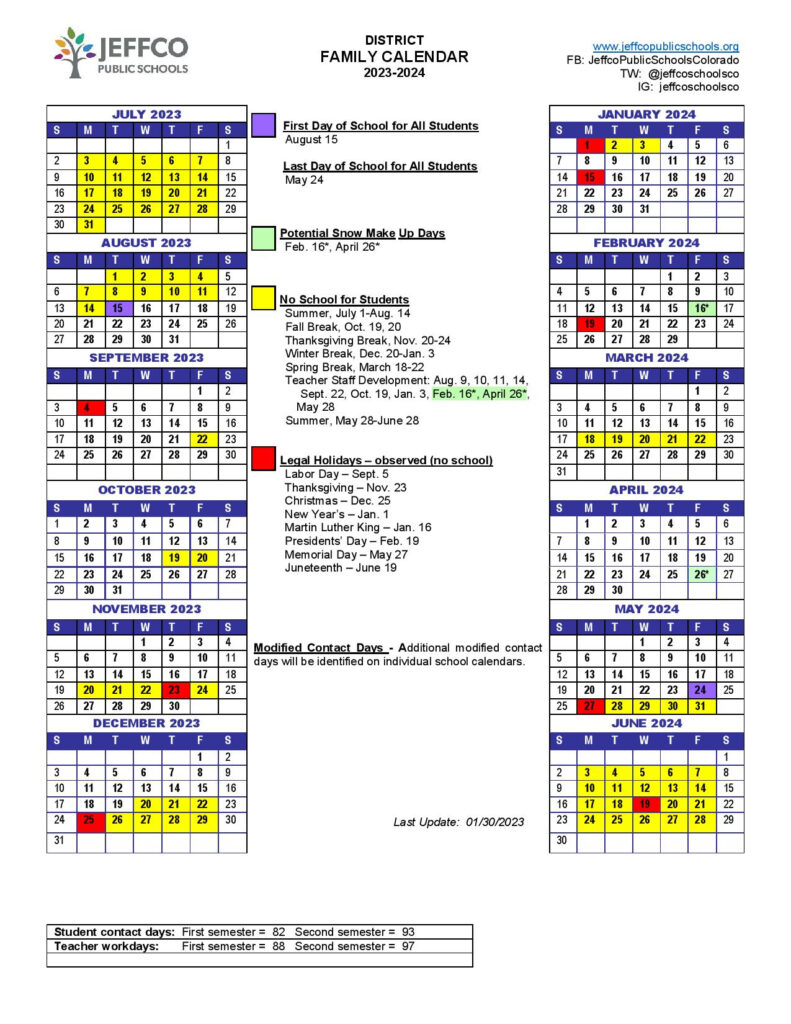 2024 Jeffco Printable School Calendar 2024 CALENDAR PRINTABLE