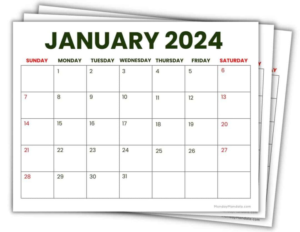 2024 Monthly Calendar Printable Free Pdf Lorri Rebekah