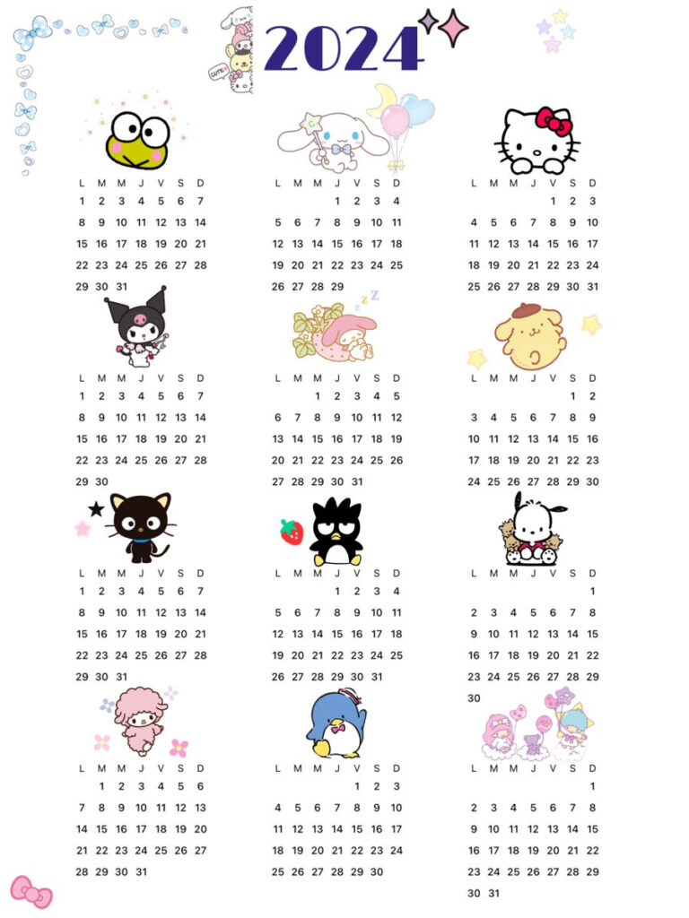 2024 Sanrio Calendar Immagini Hello Kitty Hello Kitty Immagini Disney