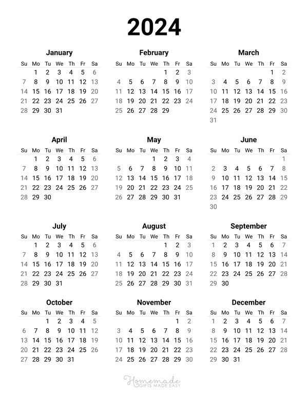 2024 Yearly Calendar Printable Pdf Wiki Images Carena Devondra