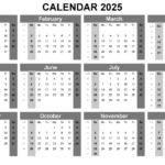 2025 Calendar Printable PDF Excel And Image File Free Download