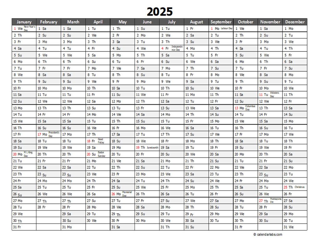 2025 Calendar Template Excel Free Download For Efficient Scheduling 