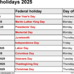 2025 Calendar With Federal Holidays List Of Disney Project 2025