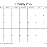 2025 February Calendar By Month Name List Corie Claudine