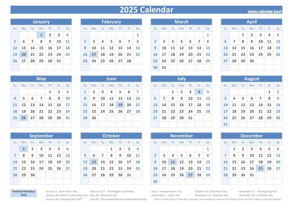 2025 Federal Pay And Holiday Calendar Jori Roxine