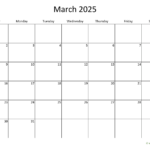 2025 March Calendar Full 11 8 5 Frame Free Liuka Prissie