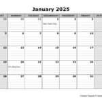 2025 Monthly Calendar With Daily Notes Free Printable Templates