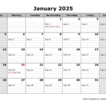 2025 Monthly Julian Calendar Landscape Free Printable Templates