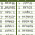 2025 Timeshare Calendar Saturday To Saturday Brear Cissiee