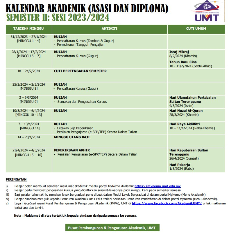 Academic Calendar Umt 2025 Agata Stephenie