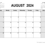 August 2024 Calendar Printable