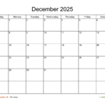 Basic Calendar For December 2025 WikiDates