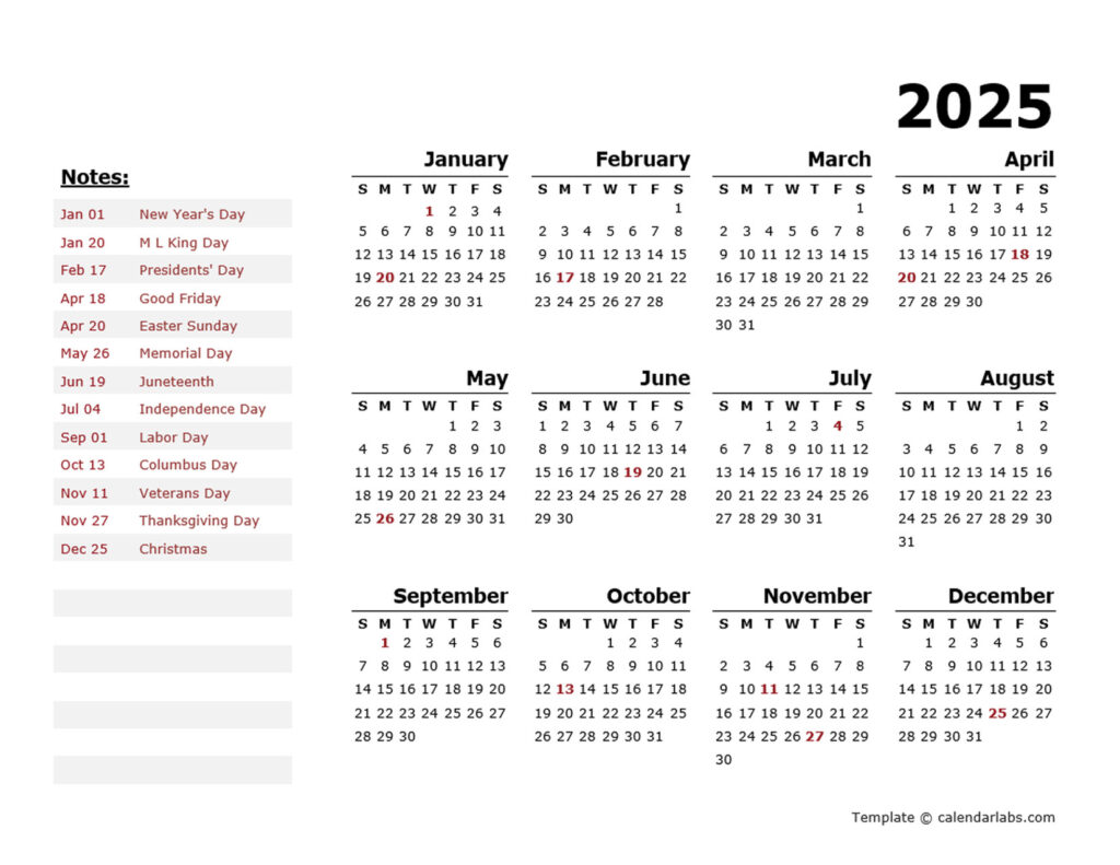 Bookmark Calendar 2025 Template Bonni Christi