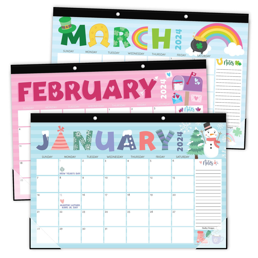 Buy Doodle Large Desk 2024 2025 Desk Calender 2024 Monthly Desktop 