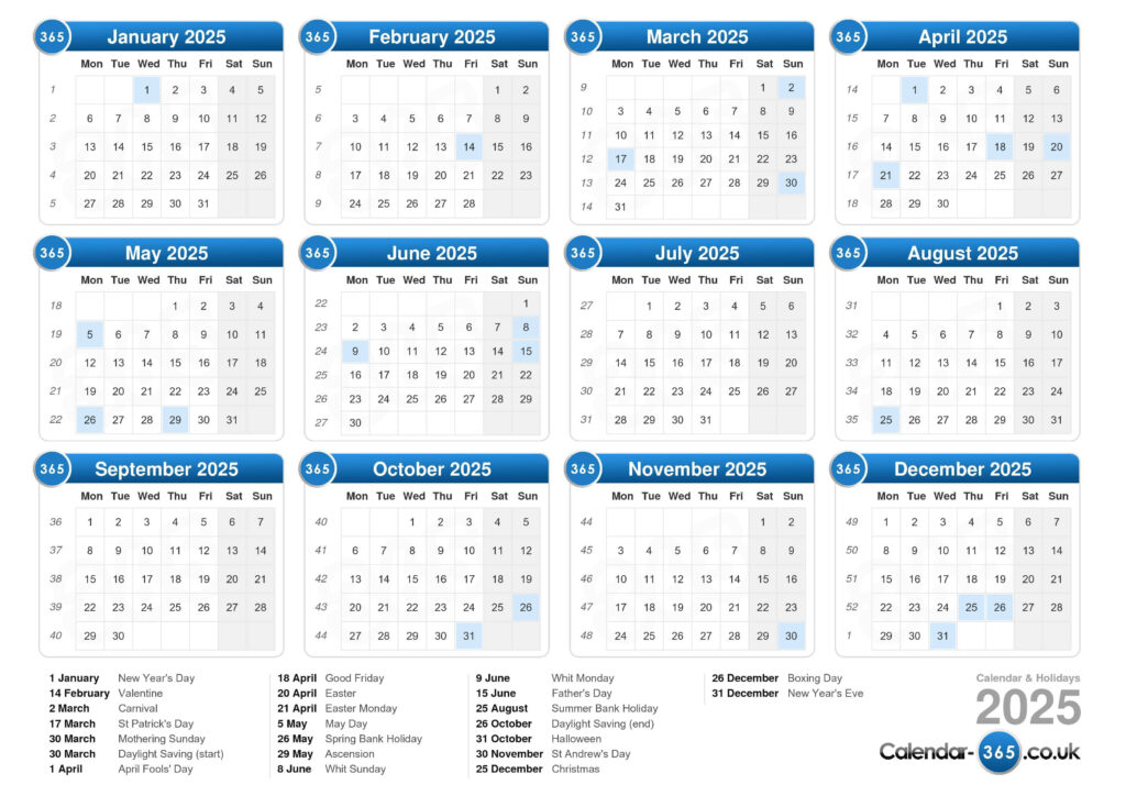 Calendar 2025