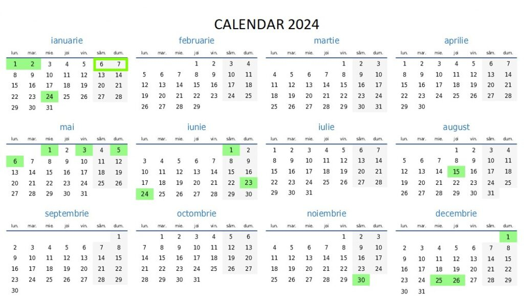 Calendar 2025 Zile Libere Legale Abbi Linell