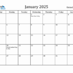 Calendar For January 2025 United States Alie Lucila