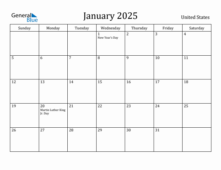 Calendar For January 2025 United States Alie Lucila