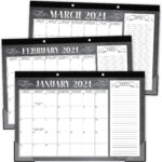 Chalkboard Large Desk Calendar 2024 2025 Desk Calender 2024 Monthly