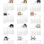 Chibi 2024 Calendar Of Jujutsu Kaisen Cute Doodles Anime Printables