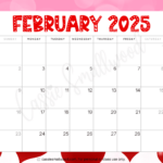 Cute February 2025 Calendar Free Printable Lynea Sharon