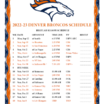 Denver Broncos Schedule 2024 2025 Printable