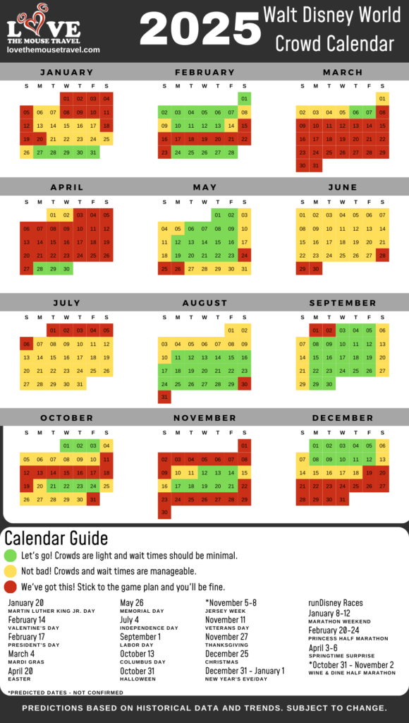 Disney Crowd Calendar For January 2025 Calendar January 2025 Printable