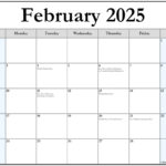 Feb 2025 Calendar